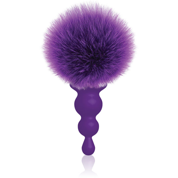 The 9's Cottontails Silicone Bunny Tail Butt Plug  - Beaded Purple IC2689