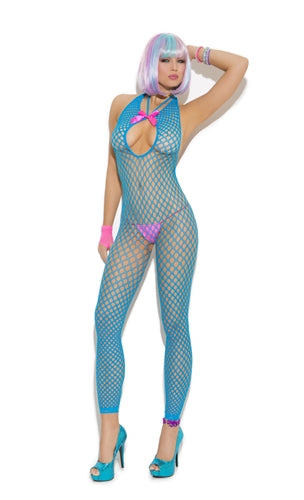 Footless Body Stocking - One Size - Neon Blue EM-8752