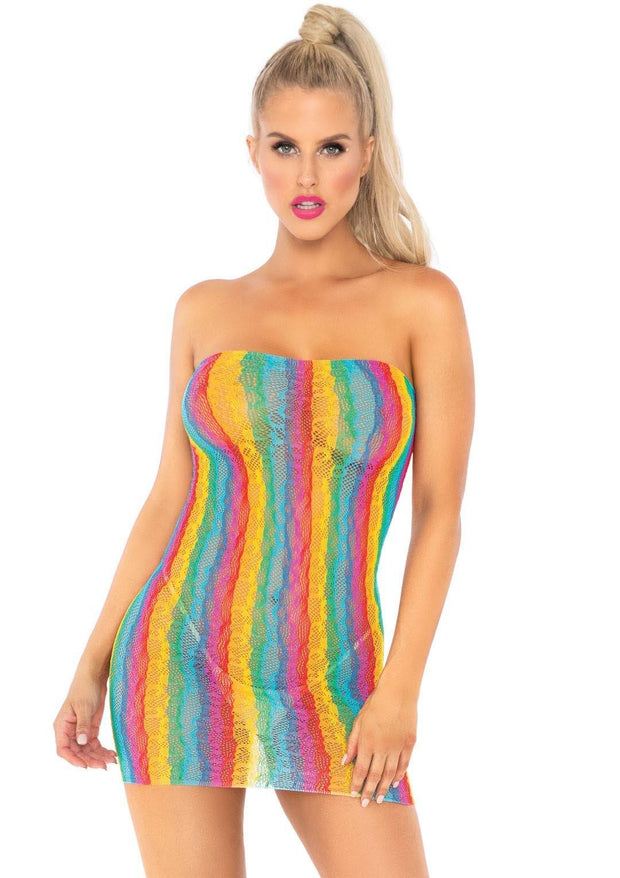 Rainbow Leopard Tube Dress - Layla Undercover Lingerie