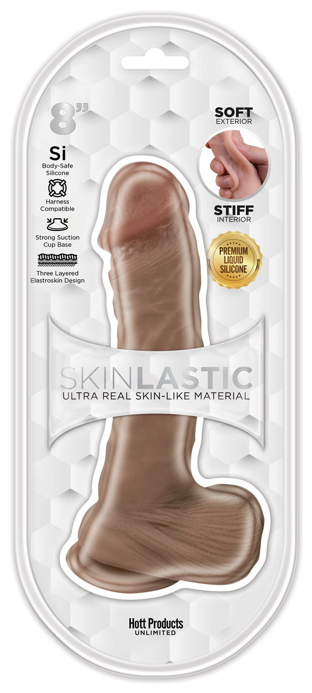 Skinsations - Skinlastic - Sliding Skin Dildo   - 8-Inch With Suction Base HP3369