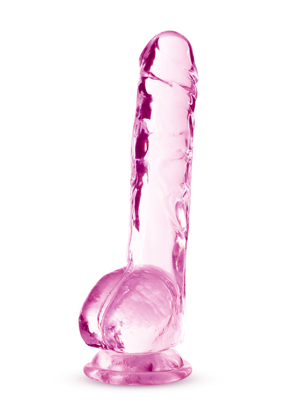 Naturally Yours - 8 Inch Crystalline Dildo - Rose BL-51500