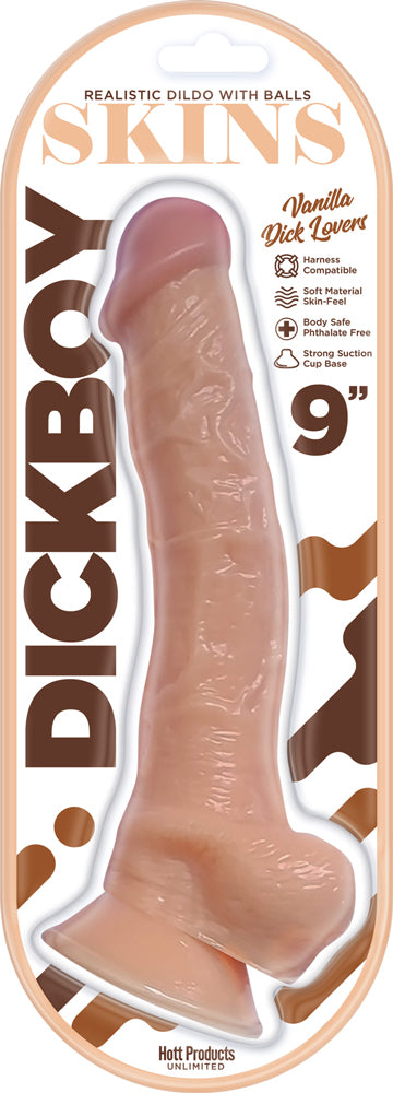 Dickboy - Skins - Dildo With Balls - 9 Inch -  Vanilla Dick Lovers HP3363
