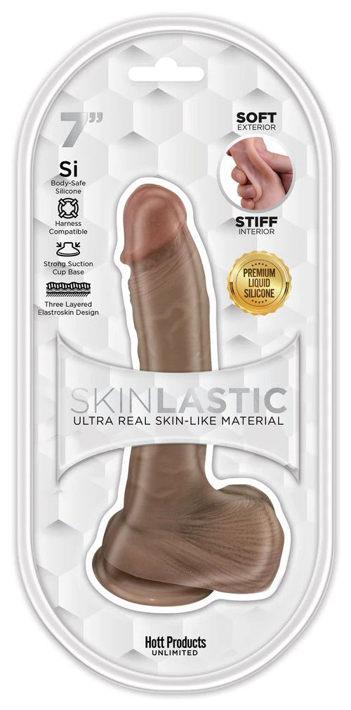 Skinsations - Skinlastic - Sliding Skin Dildo -   7-Inch With Suction Base HP3368