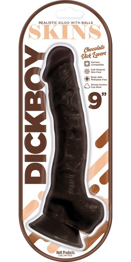 Dickboy - Skins - Dildo With Balls - 9 Inch -  Chocolate Dick Lovers HP3362