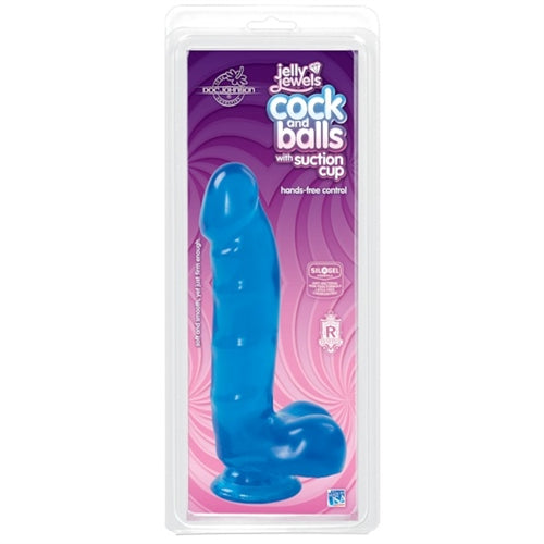 Jelly Jewels - Cock and Balls With Suction Cup - Blue DJ7013-02