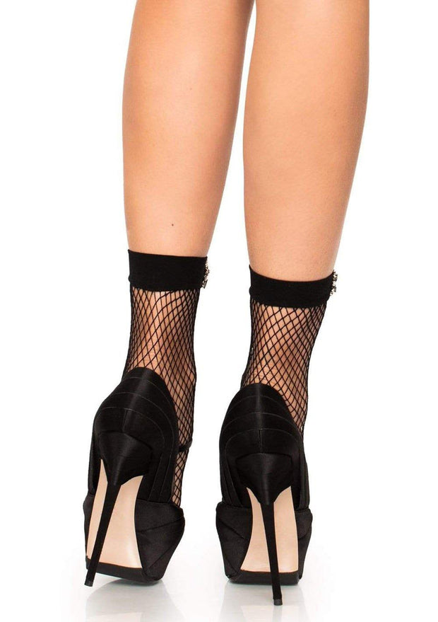 Rhinestone Fishnet Anklet Socks - Layla Undercover Lingerie