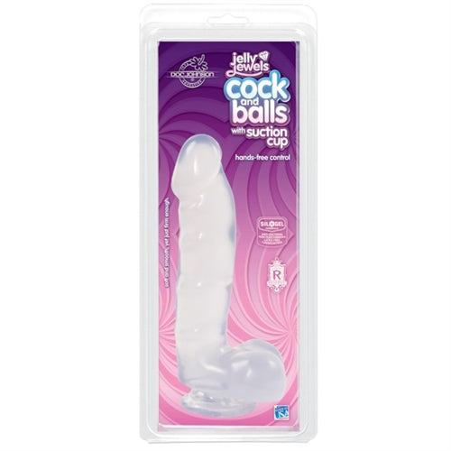 Jelly Jewels - Cock and Balls With Suction Cup - Clear DJ7013-03