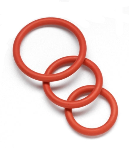 Nitrile Cock Ring Set - Red BSPR-69
