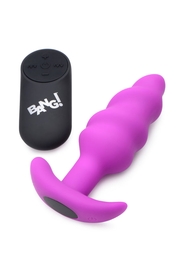 21x Silicone Swirl Plug With Remote - Purple BNG-AG564-PUR
