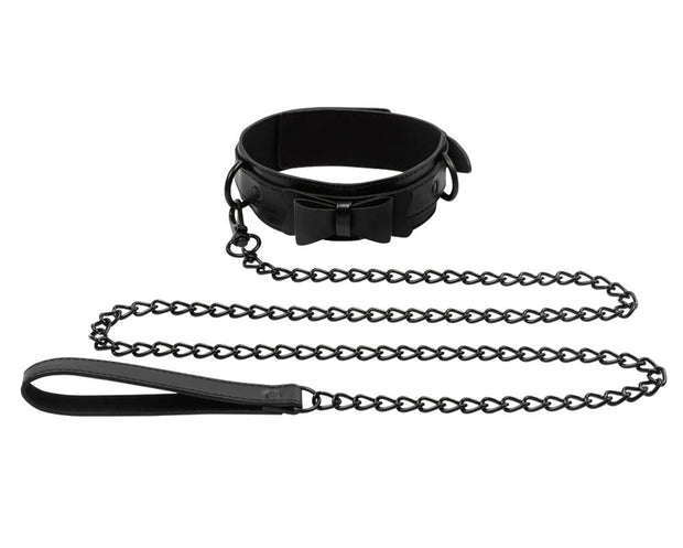 Bow Tie Collar & Leash - Black SS520-24