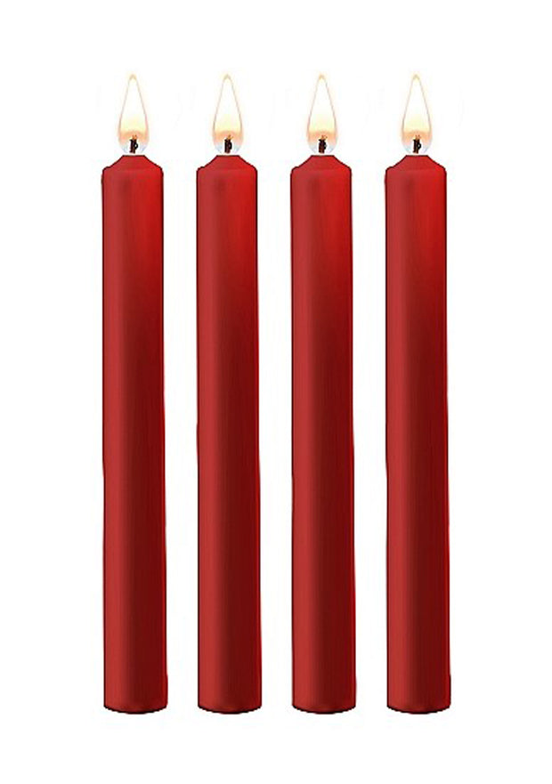 Teasing Wax Candles Large - Red - 4-Pack OU489RED